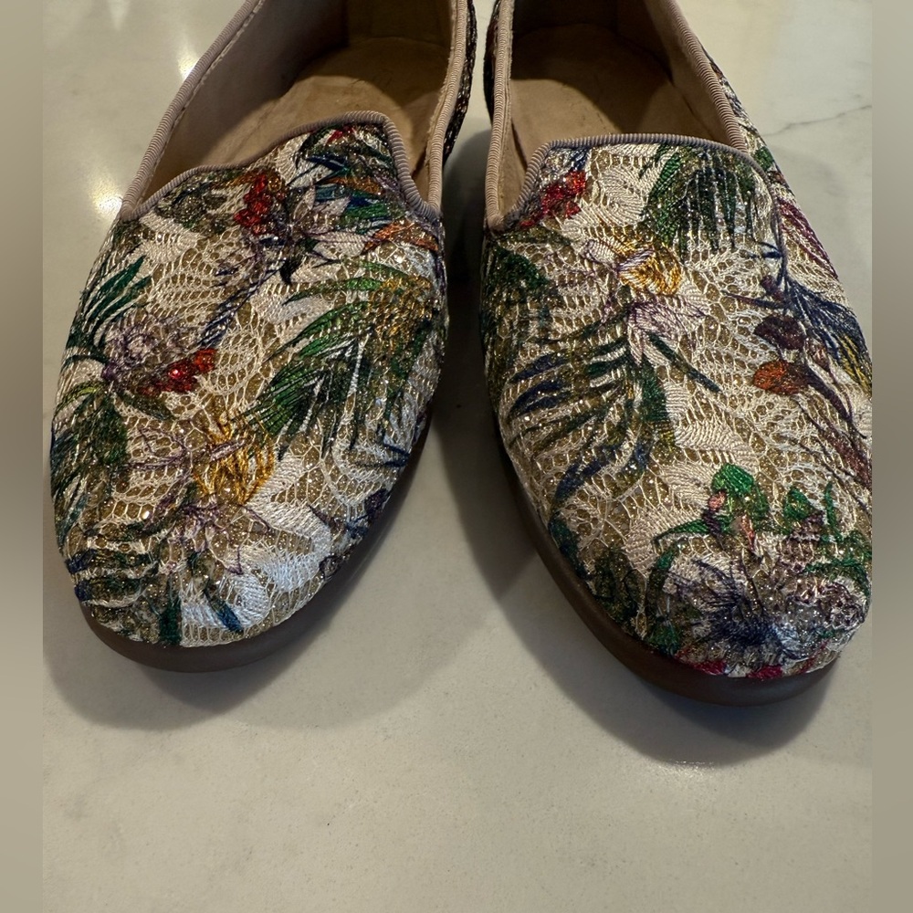 Aerosoles Women’s Betunia Slip On Loafer Shoes Flats Metallic Floral Size 8.5 - Picture 6 of 10